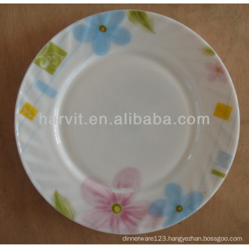 Wholesale Home Decorative Flower Pattern Heat-resistant Opal Glassware Tableware Plates Dishes Sets